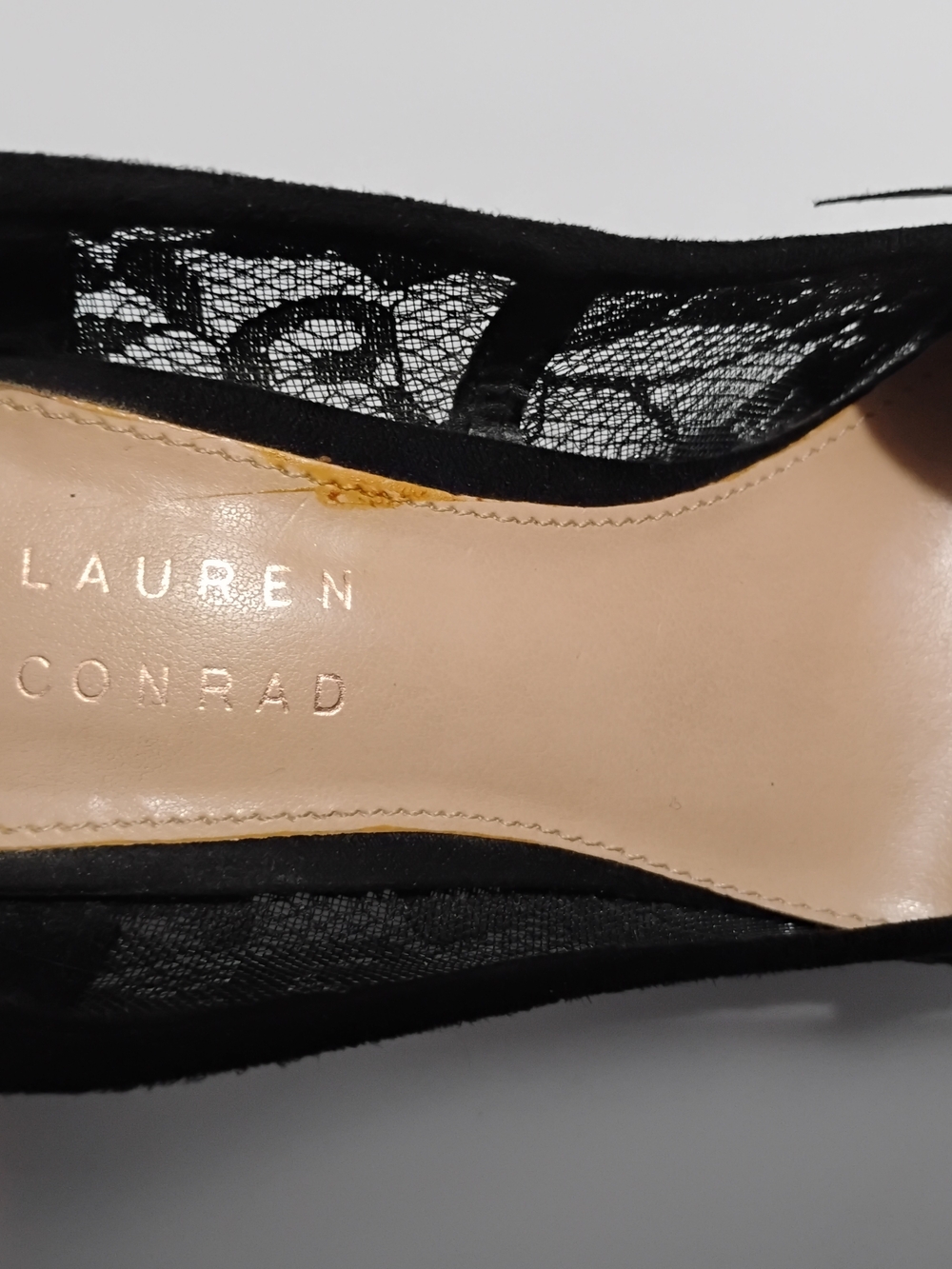 LC Lauren Conrad Black Lace Bow Pointed-Toe Pumps - Picture 6 of 9